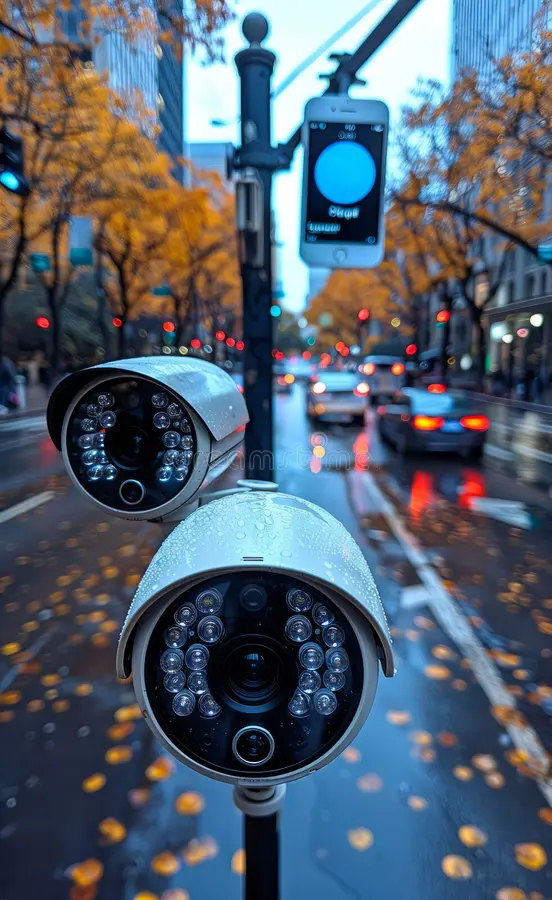 two-cctv-cameras-traffic-light-street-314702754